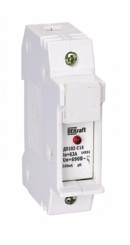 Держатель предохранительного типа C10 ДП102-С10-1Р DEKraft 21383DEK (1 шт.)