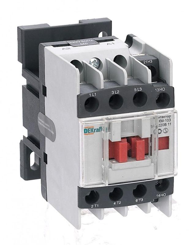 Контактор КМ-103 18А кат. 380В AC 1НО+1НЗ AC-3 DEKraft 22114DEK (1 шт.)