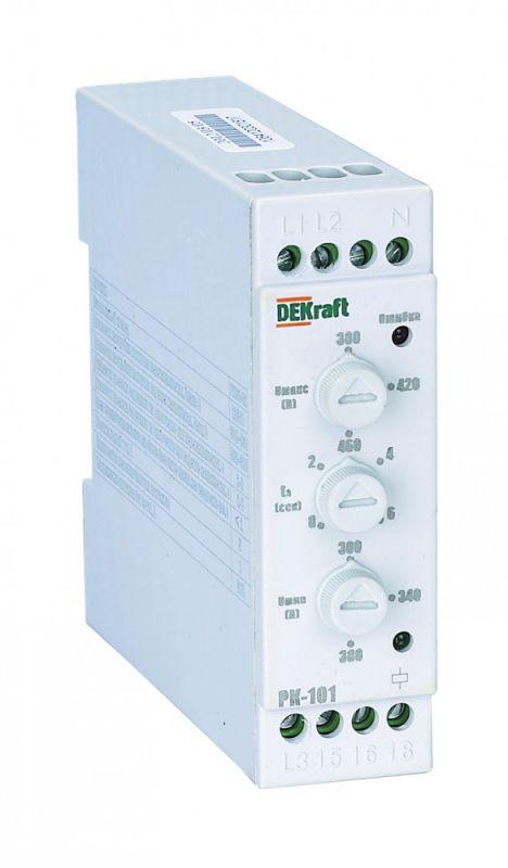 Реле контроля фаз РК-101 380В тип 02 DEKraft 23301DEK (1 шт.)