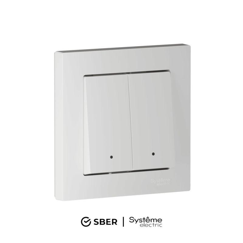 Выключатель 2-кл. AtlasDesign Smart 10А (сх. 5) L+N с подсветкой Zigbee механизм бел. SE ATN000153Z (1 шт.)