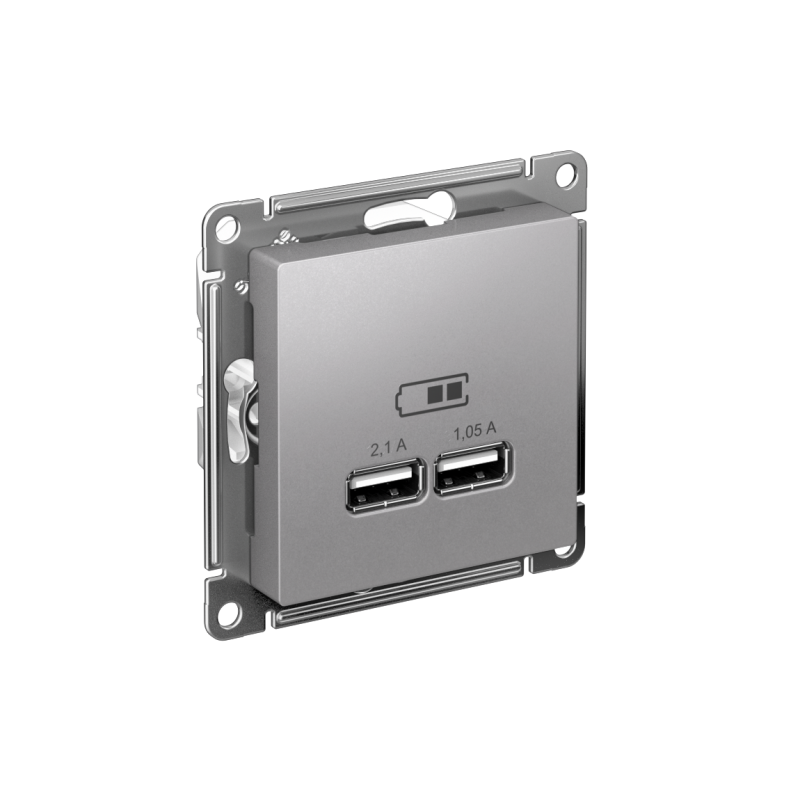 Розетка USB AtlasDesign тип A+A 5В 1х2.1А 2х1.05А механизм алюм. SE ATN000333 (1 шт.)
