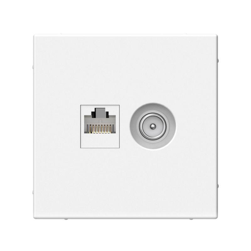 Розетка компьютерная + телевизионная 2-м СП ArtGallery RJ45 кат.5E + TV механизм бел. SE GAL000189 (1 шт.)