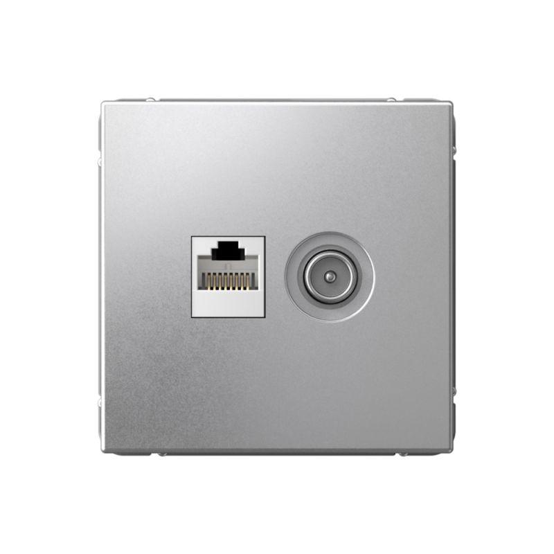 Розетка компьютерная + телевизионная 2-м СП ArtGallery RJ45 кат.5E + TV механизм алюм. SE GAL000389 (1 шт.)