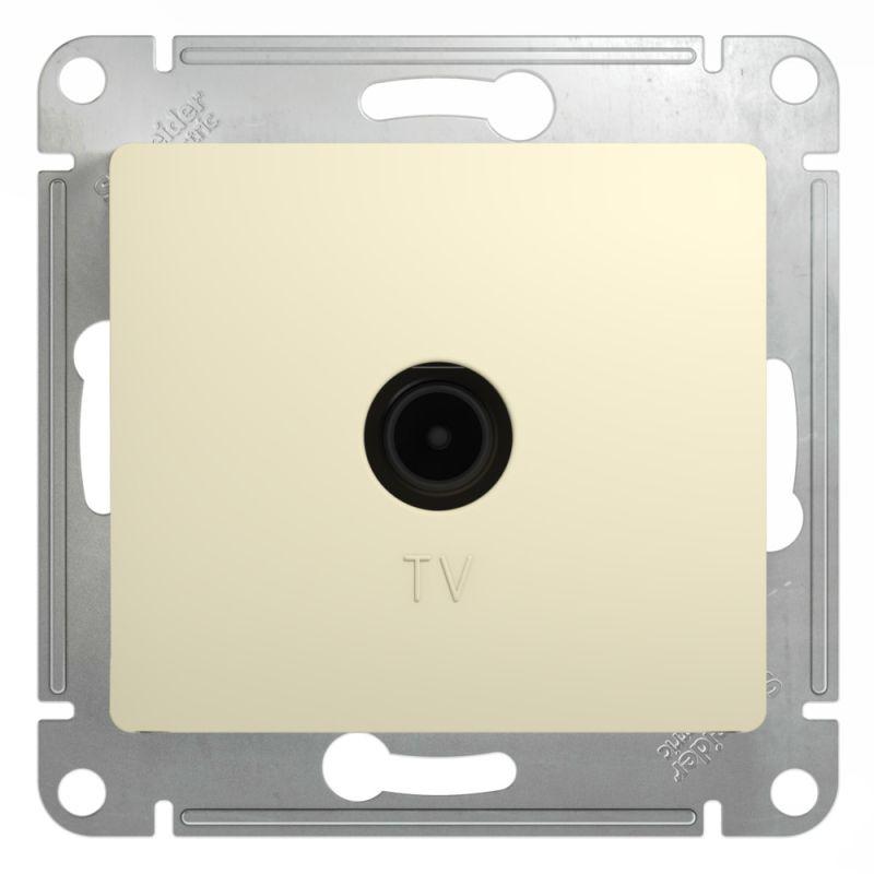 Розетка телевизионная проходная TV 1-м СП Glossa 4дБ механизм беж. SE GSL000292 (1 шт.)