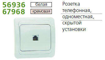 Розетка телефонная 1-м СП Classic RJ11 (4P4C) бел. POWERMAN 1151421 (1 шт.)