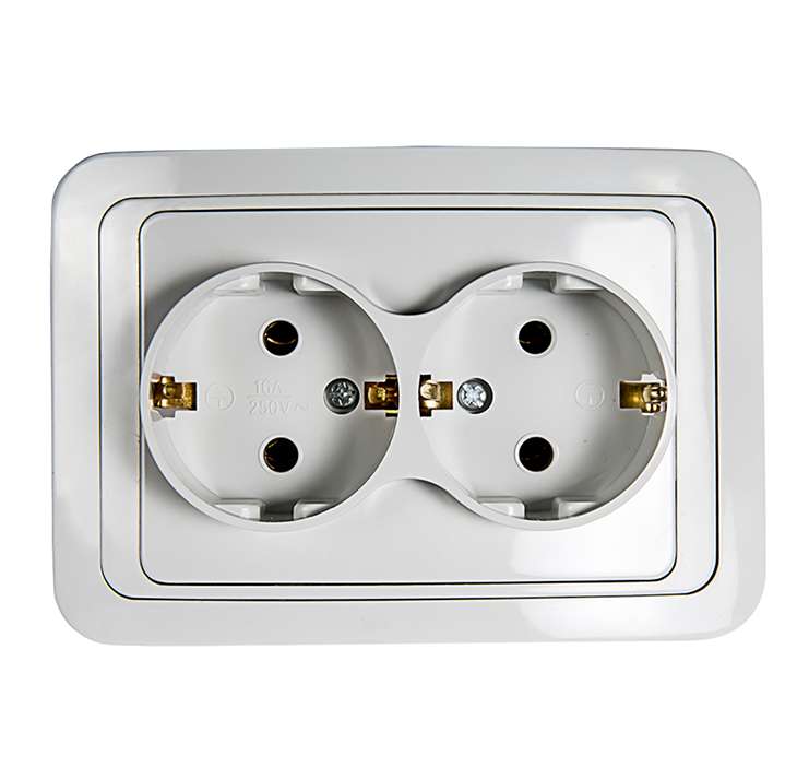 Розетка 2-м CLASSICO с заземл. 2128 бел. ASD / IN HOME 4680005959921 (1 шт.)