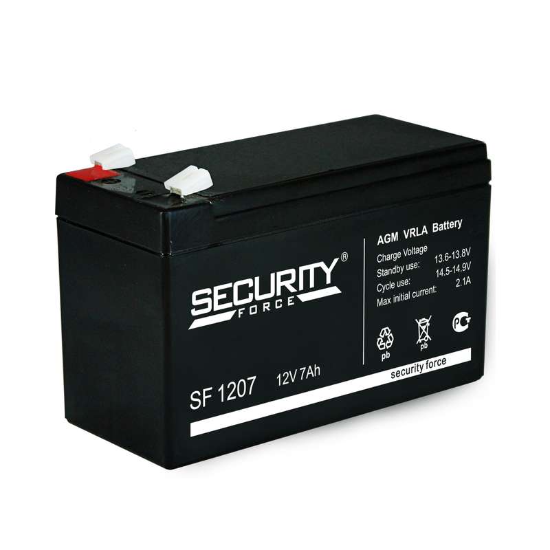 Аккумулятор ОПС 12В 7А.ч SF 1207 Security Force 4614030010005 (1 шт.)