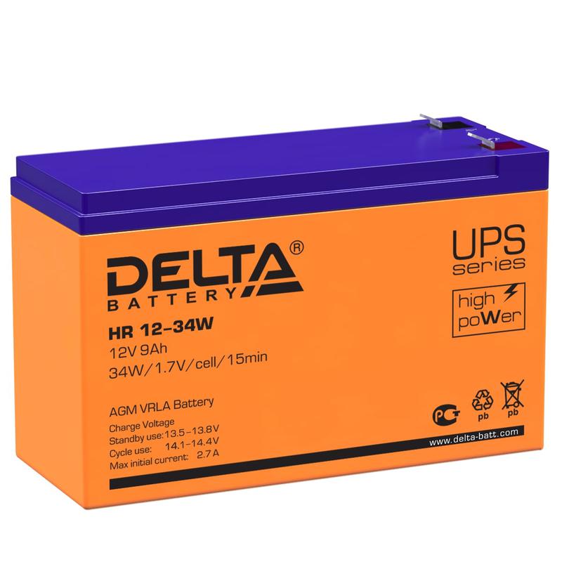Аккумулятор UPS 12В 9А.ч HR 12-34 W Delta 4614010630004 (1 шт.)