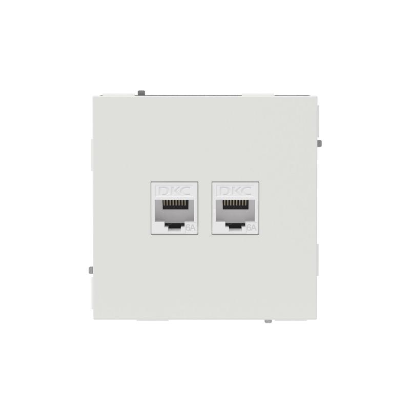 Розетка компьютерная 2-м KANT RJ45 кат.6A без шторки бел. песок DKC 7010674 (1 шт.)