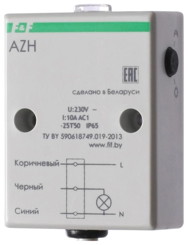 Фотореле AZH (встроен. фотодатчик монтаж на плоскость 230В 10А 1 НО IP65) F&F EA01.001.001 (1 шт.)