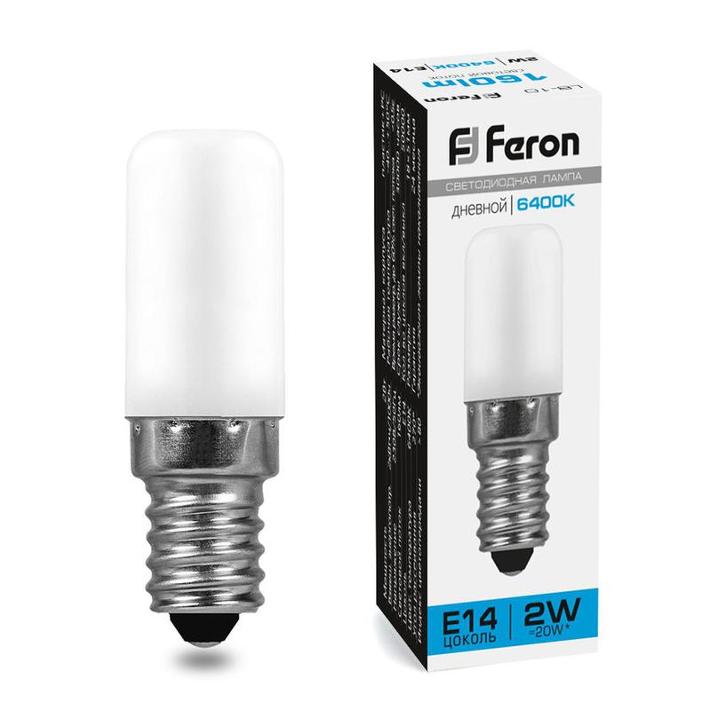 Лампа светодиодная LB-10 2Вт 6400К E14 230В для холодильника FERON 25988 (1 шт.)