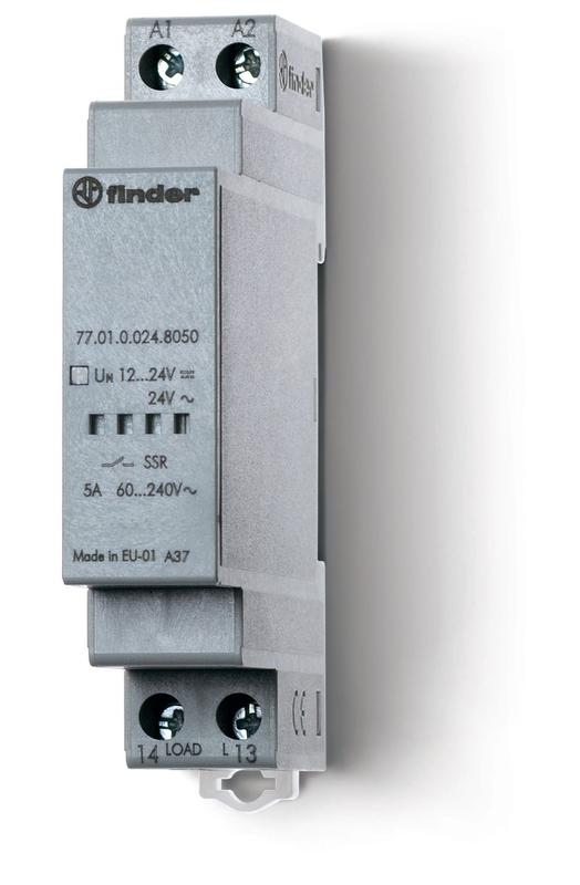 Реле модульное твердотельное выход 15А 24В DC 6...24В DC 17.5мм IP20 FINDER 770190249024 (1 шт.)