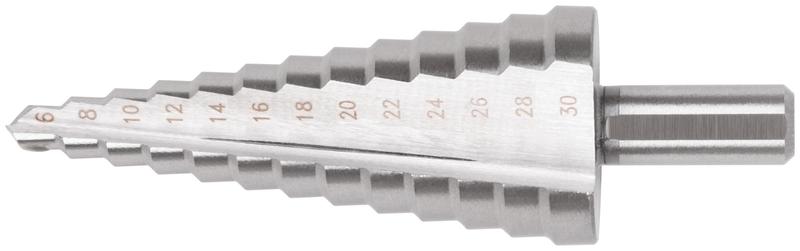 Сверло ступенчатое HSS (Р6М5) по металлу 13 ступеней 6-30мм FIT 36398 (1 шт.)