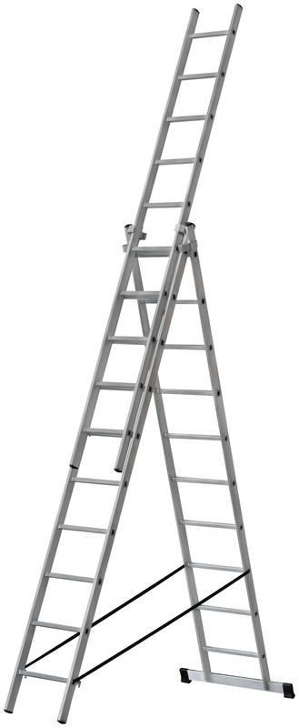 Лестница трехсекционная 3х10 H=285/481/674см 12.19кг алюм. FIT 65435 (1 шт.)