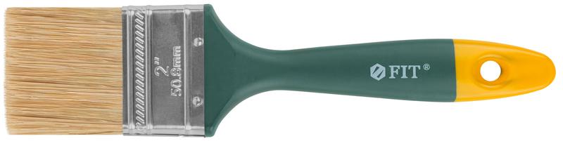Кисть флейцевая "Контур" натур. светлая щетина пластиковая ручка 2дюйм (50мм) FIT 01165 (1 шт.)