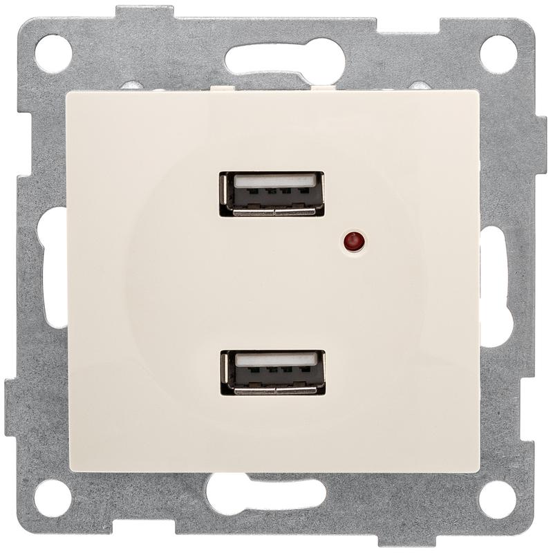 Розетка USB 2-м СП Bravo механизм беж. GUSI С10USB2-003 (1 шт.)
