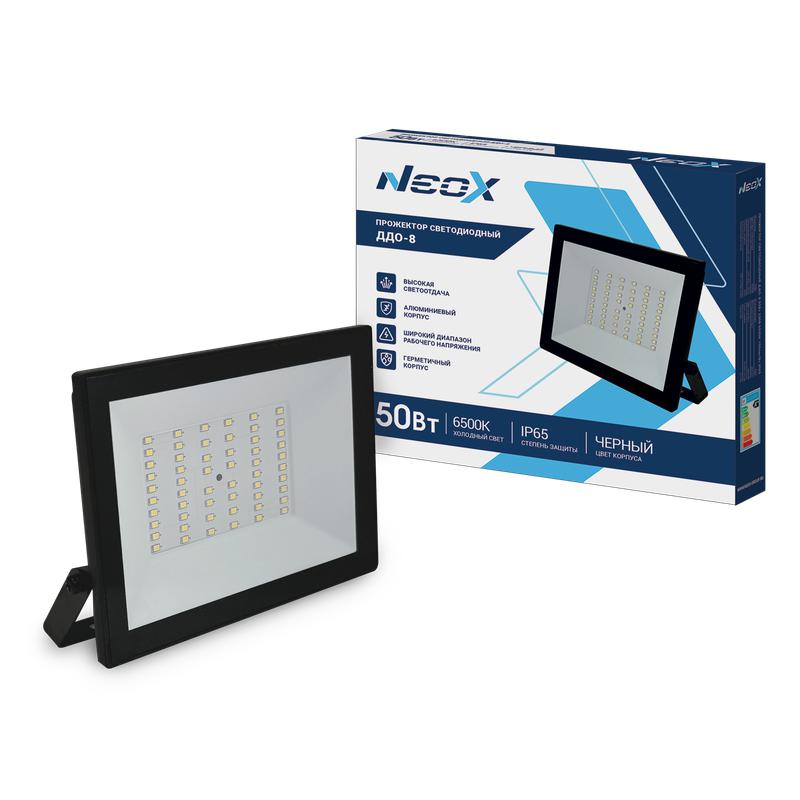 Прожектор светодиодный ДДО-8 50Вт 6500К IP65 5000лм 100лм/Вт 230В NEOX 4690612033990 (1 шт.)