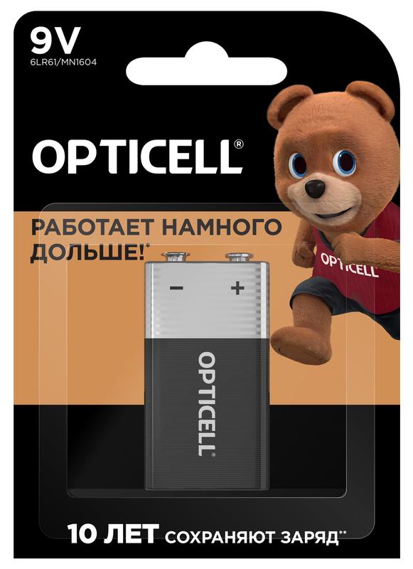 Элемент питания алкалиновый "крона" 6LR61 9В (блист. 1шт) Basic Opticell 5051003/6051003 (1 шт.)