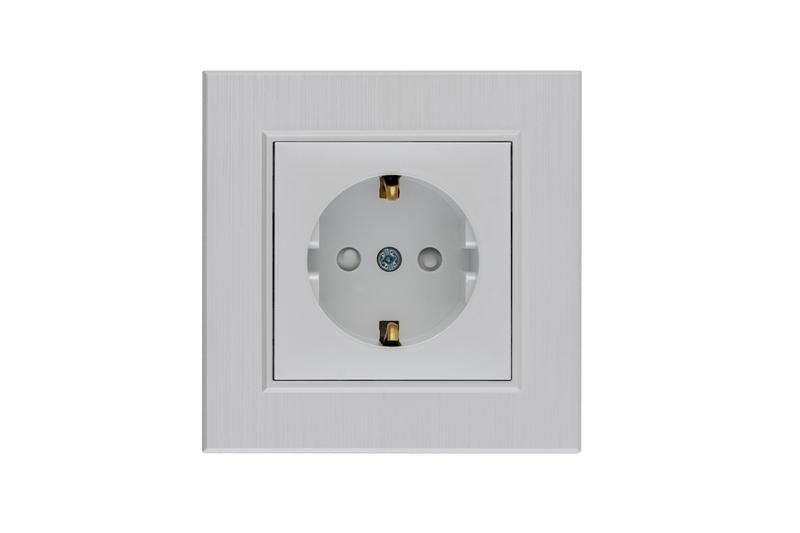 Розетка 1-м Karea LINE STAR с заземл. жемчуж. Makel 86100028 (1 шт.)