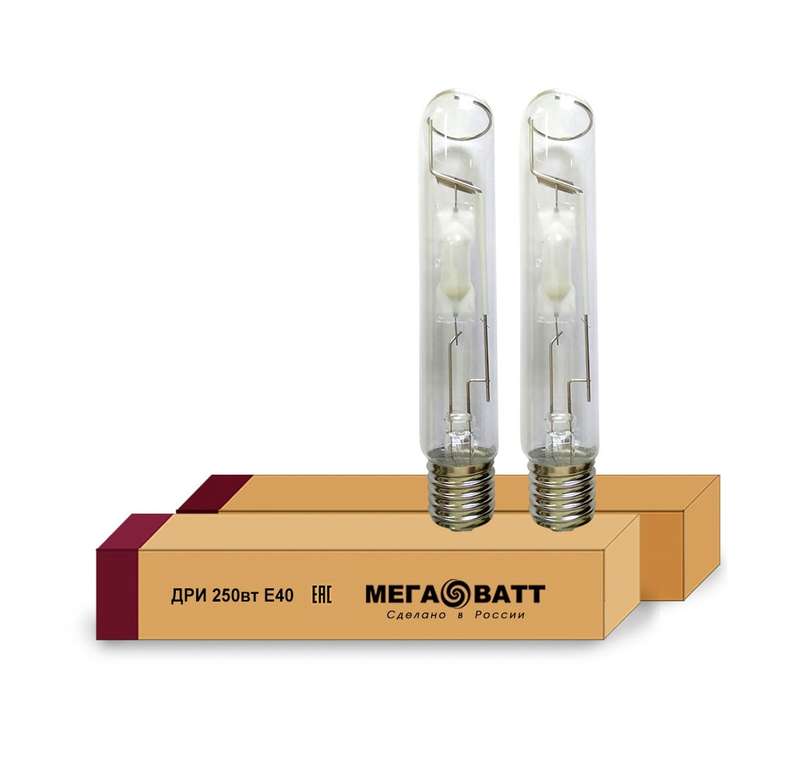 Лампа газоразрядная металлогалогенная ДРИ 250/4000К E40 (25) МЕГАВАТТ 02966 (1 шт.)