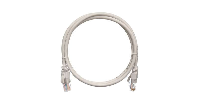 Патч-корд кат.5E (класс D) U/UTP 4 пары 24 AWG (7х0.205мм) 100МГц 2хRJ45 (8P8C) BC чистая медь LSZH нг(А)-HFLTx 1.5м сер. NIKOMAX NMC-PC4UD55B-015-C-GY (1 шт.)