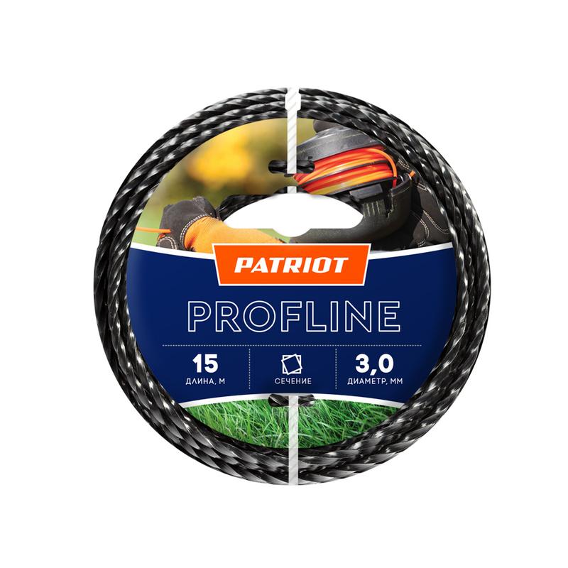 Леска Profline D3.0мм L15м (скрученный квадрат) 300-15-5 на пластиковой обойме черн. PATRIOT 805402211 (1 шт.)