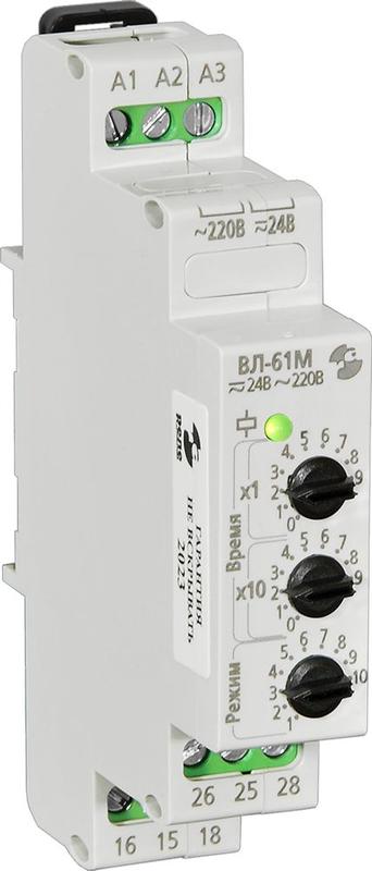 Реле времени ВЛ-61М 24В AC-DC/220В AC 10 режимов 0.1с.9.9ч Реле и Автоматика A8223-76911366 (1 шт.)