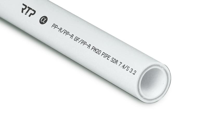 Труба PPR 25х3.5 PN20 стекловолокно бел. (дл.2м) RTP 10330 (1 шт.)