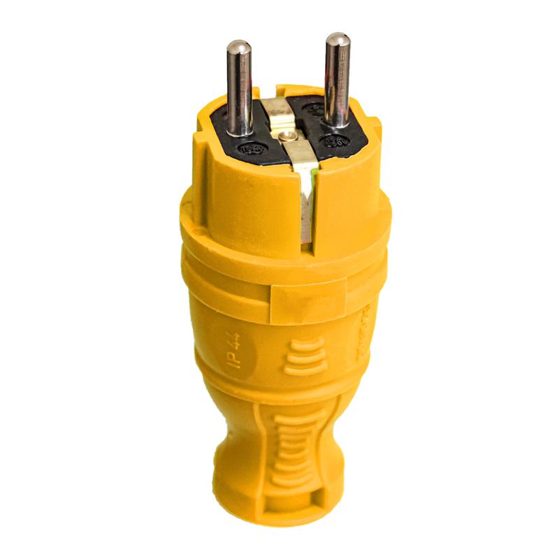 Вилка прямая с заземл. IP44 каучук желт. TOKOV TKE-C07-KV-Z (1 шт.)