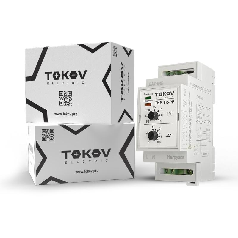 Термостат механический для обогрева труб на DIN-рейку Tokov Electric TKE-TR-PP (1 шт.)