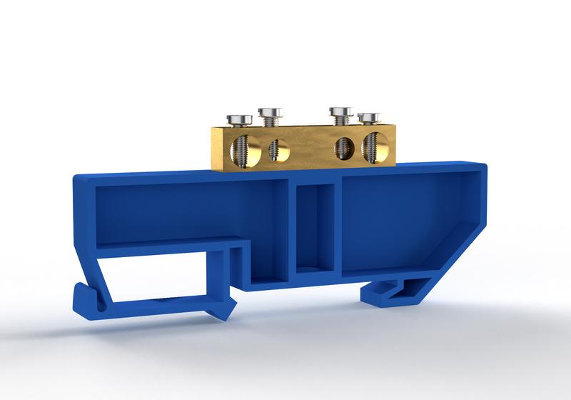 Шина нулевая на DIN-изоляторе 6х9мм 4 отвер. латунь TOKOV ELECTRIC TKE-BCB-69-4-DIN/N (1 шт.)