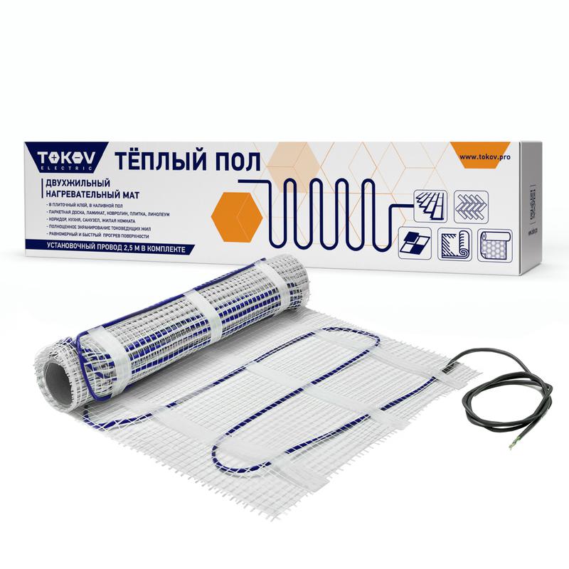 Комплект "Теплый пол" (мат) 150Вт/кв.м 0.75кв.м TOKOV ELECTRIC TKE-MAT150-112-0.75 (1 шт.)
