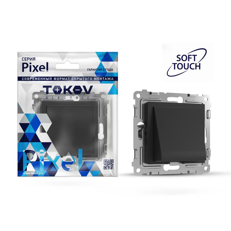 Вывод кабеля СП Pixel IP20 механизм карбон TOKOV ELECTRIC TKE-PX-CP-C14 (1 шт.)
