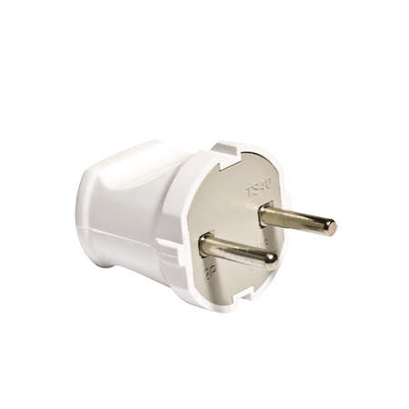 Вилка электрическая 6А 250В без заземл. бел. (еврослот) UNIVersal А113 (1 шт.)