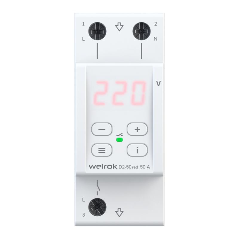 Реле напряжения D2-50 red Welrok 4660251140090 (1 шт.)