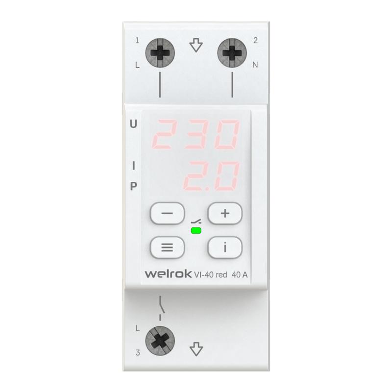 Реле напряжения с контролем тока VI-40 red Welrok 4660251140243 (1 шт.)